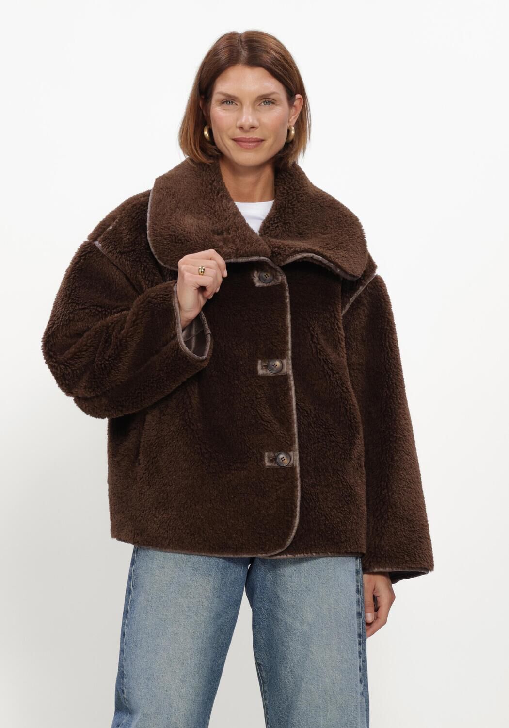 WITHBLACK Dames Jassen Wbldajana Pile Jacket Bruin
