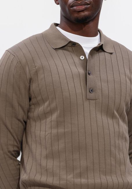 Bruine PROFUOMO Trui POLO LS BEIGE AERO EASE RIB - large