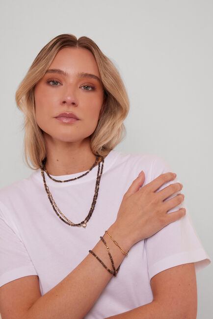 Bruine NOTRE-V Kettingen KETTING/ARMBAND COMBINATIE - large