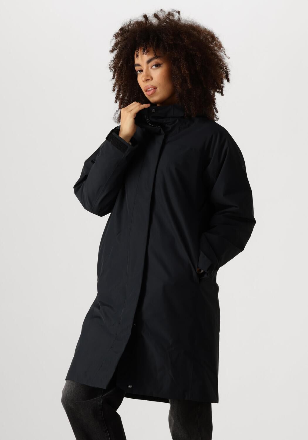 Peak Performance Lange Parka met Verborgen Rits en Capuchon Black Dames