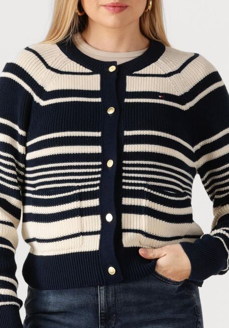 Creme TOMMY HILFIGER Vest CO CARDI STITCH C-NK LS CARDI - large