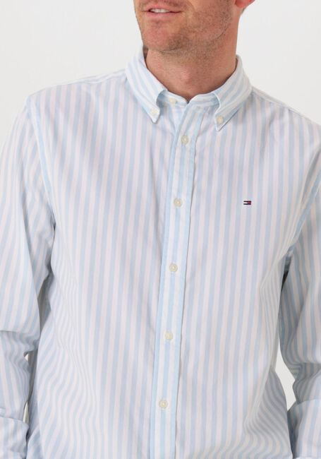 Lichtblauwe TOMMY HILFIGER Casual overhemd FLEX POPLIN BOLD STRIPE RF SHIRT - large