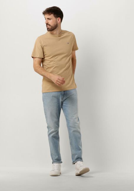 Beige TOMMY JEANS T-shirt TJM SLIM RIB DETAIL TEE - large