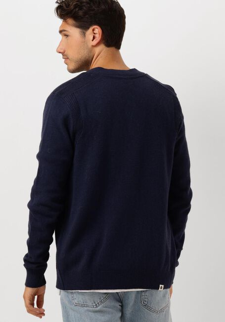 Donkerblauwe ANERKJENDT Vest AKSVEND LAMBSWOOL CARDIGAN - large