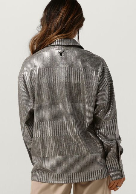 Zilveren ALIX THE LABEL Blouses LADIES KNITTED FOIL BLOUSE - large