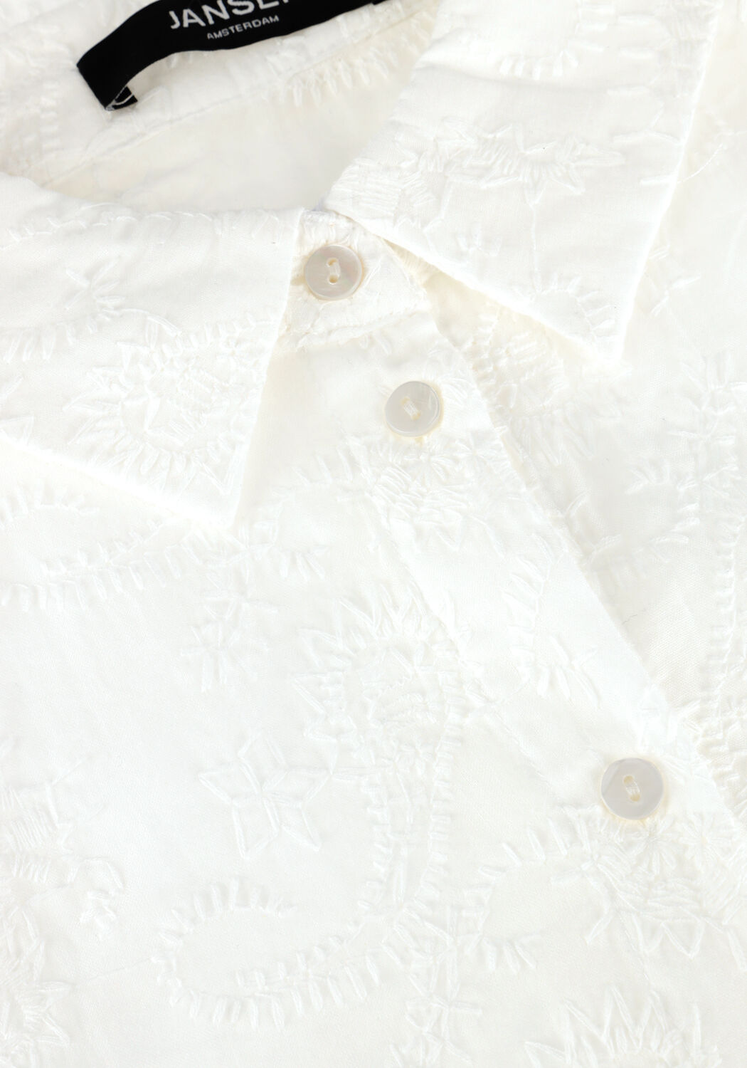 Witte JANSEN AMSTERDAM Blouses OUMA BLOUSE WFE 722 3/4 PUFFED SLEEVE - large