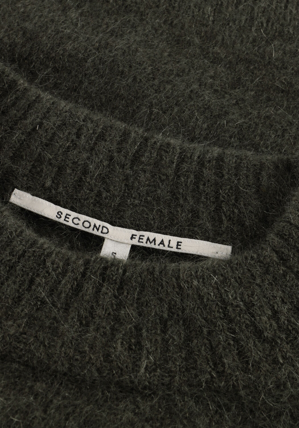 Donkergroene SECOND FEMALE Trui BROOKLINE KNIT NEW O-NECK - large