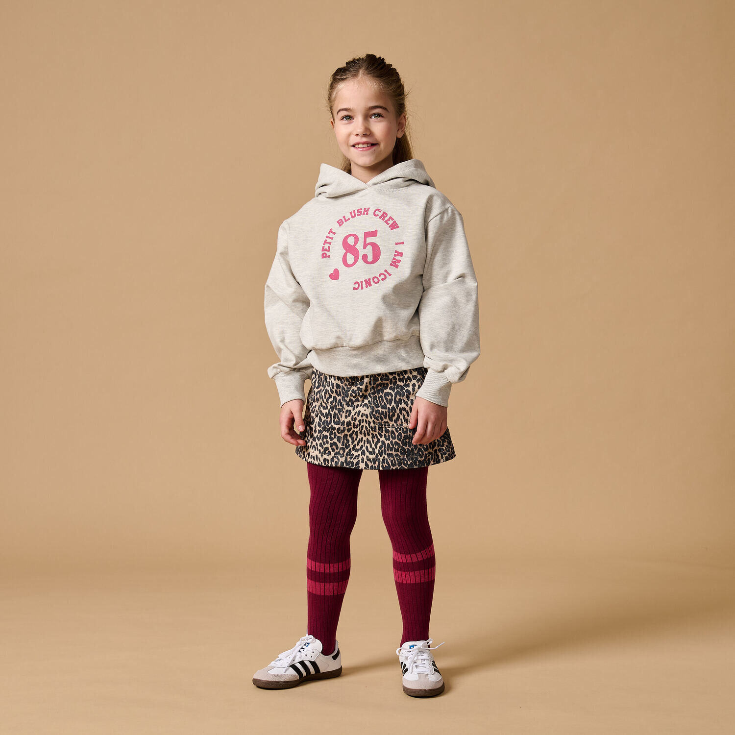 Lichtgrijze PETIT BLUSH Sweater HOODED SWEATER - large