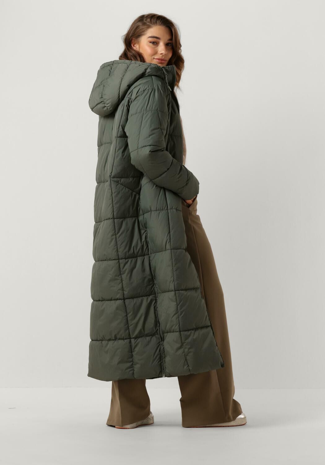 ANOTHER LABEL Dames Jassen Mille Long Puffer Groen