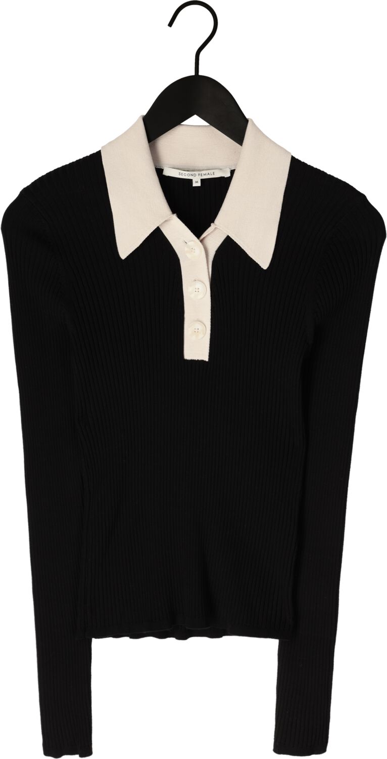 SECOND FEMALE Dames Tops & T-shirts Josephine Knit Polo Zwart