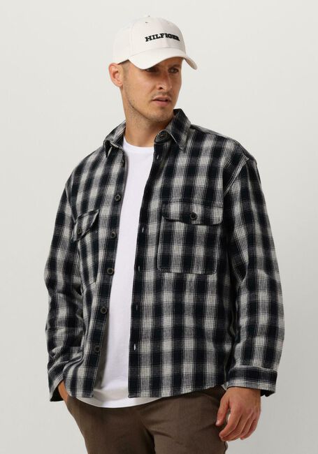 Donkerblauwe SELECTED HOMME Overshirt SLHLOOSEMASON-FLANNEL OVERSHIRT W NOOS - large