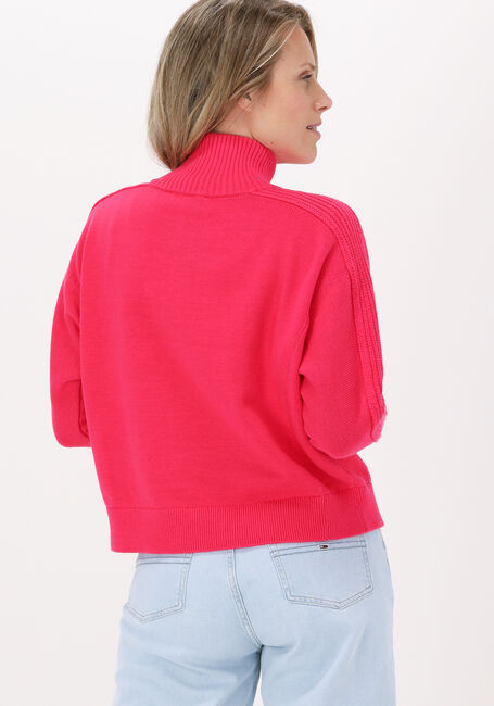 Roze TOMMY HILFIGER Trui ZIP-UP HIGH-NK SWEATER - large