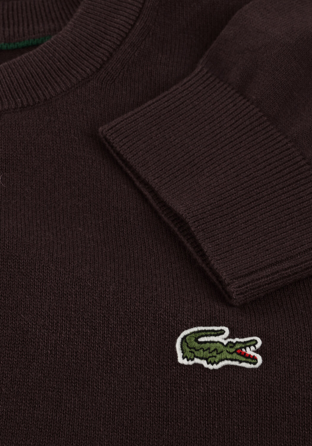 Bruine LACOSTE Trui REGULAR FIT CREW NECK SWEATER - large