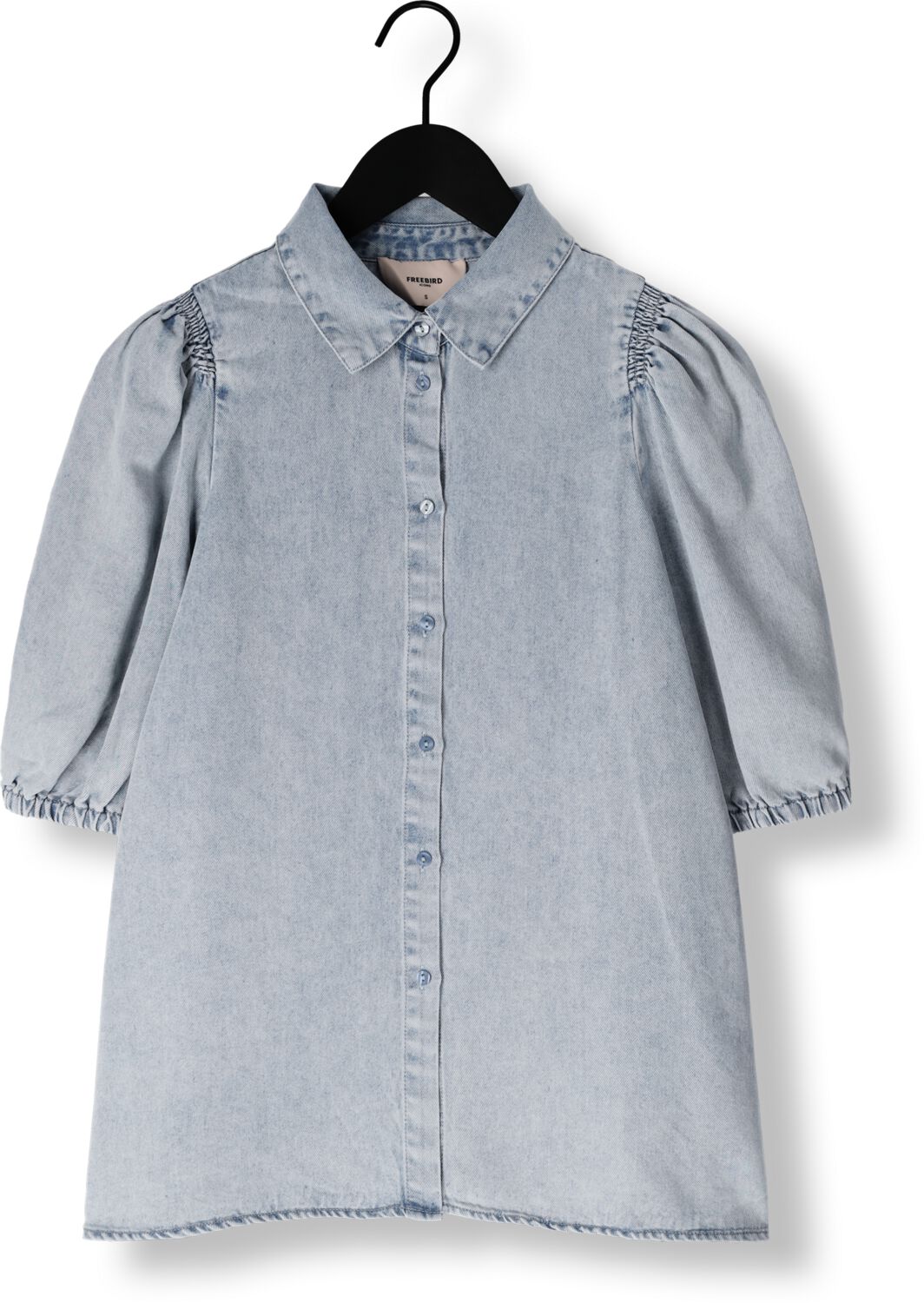 FREEBIRD Dames Blouses Britte Ss Lichtblauw
