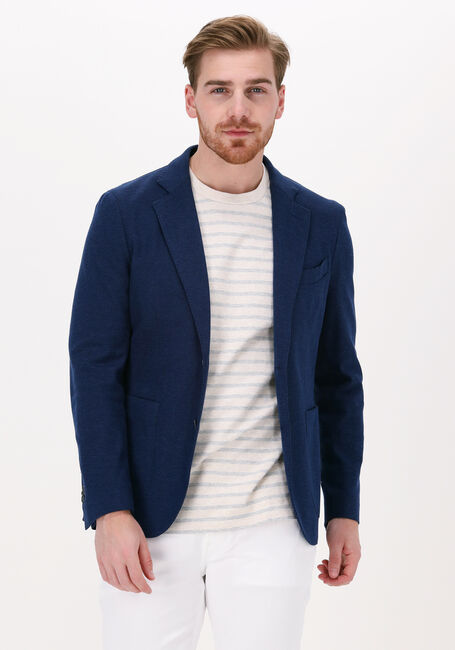 Blauwe PROFUOMO Colberts JACKET KNIT STRUCTURE MID BLUE - large
