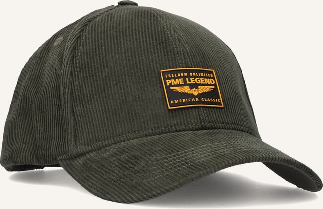 Olijf PME LEGEND Pet CORDUROY CAP WITH RUBBER BADGE Olijf PME LEGEND Pet CORDUROY CAP WITH RUBBER BADGE - large