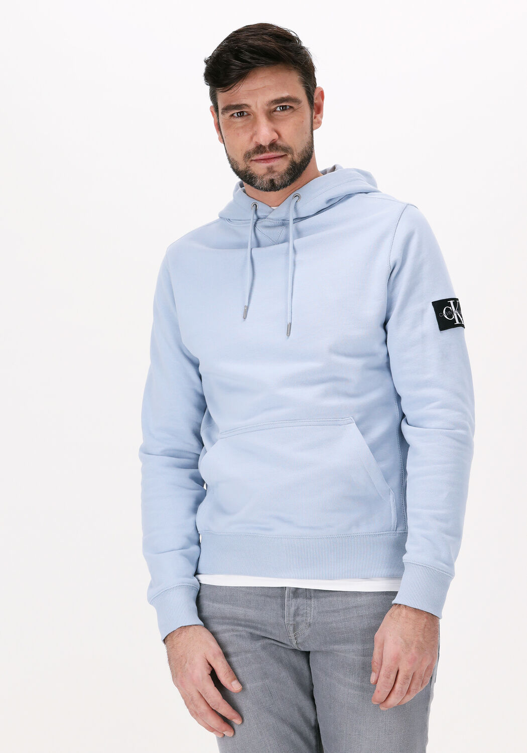 Monogram sleeve deals badge hoodie