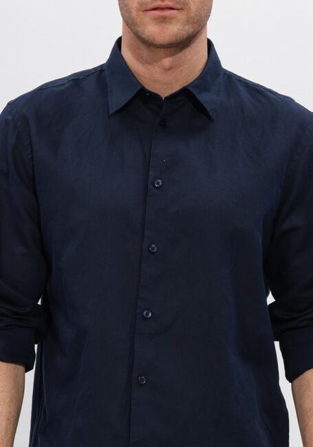 Donkerblauwe SELECTED MEN Casual overhemd SLHREGCLAY LINENBLEND LS SHIRT CLA NOOS - large