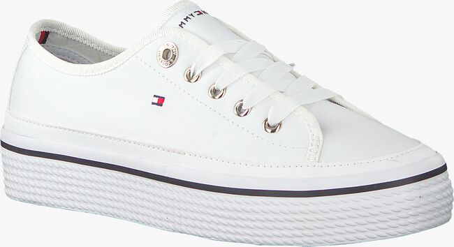 Witte TOMMY HILFIGER Lage sneakers CORPORATE FLATFORM - large