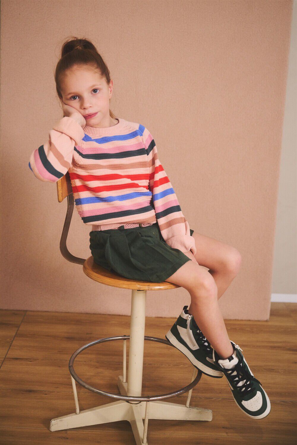 NONO Meisjes Truien & Vesten Kelias Striped Sweater Roze