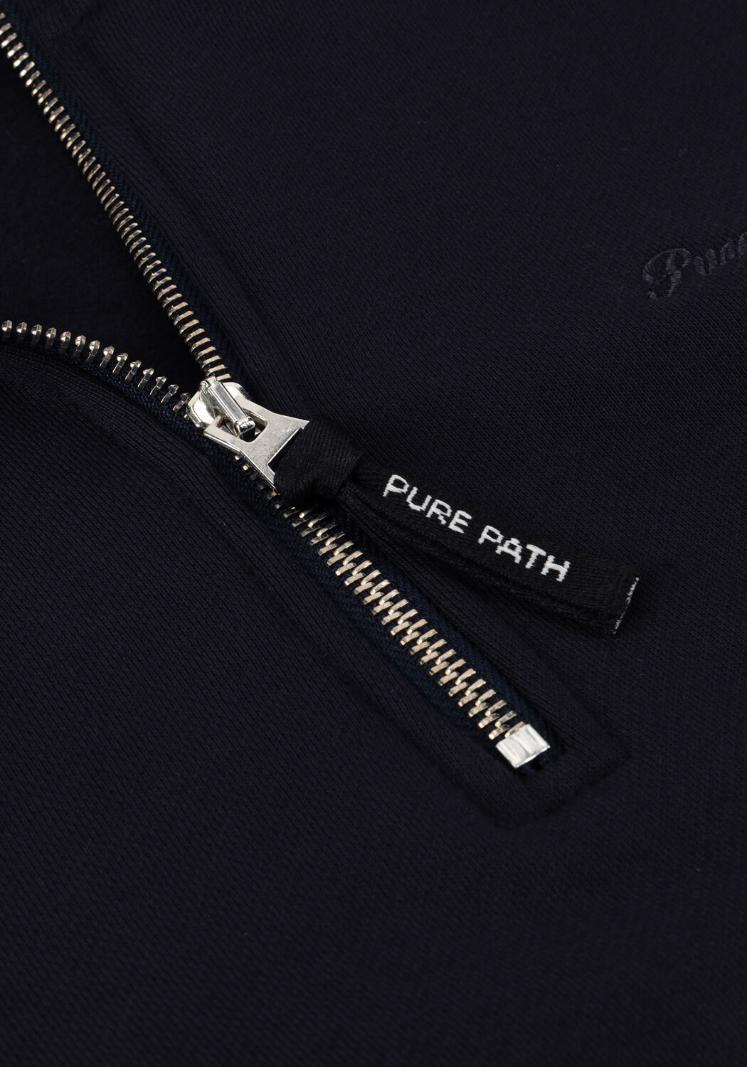 Donkerblauwe PURE PATH Sweater LOOSE FIT HALF ZIP LS SWEATERS - large