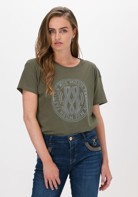 Groene MOS MOSH T-shirt LEAH HOLI O-SS TEE - large