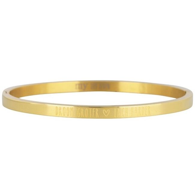 Gouden MY JEWELLERY Armband DROOM GROTER, LACH HARDER BANG - large