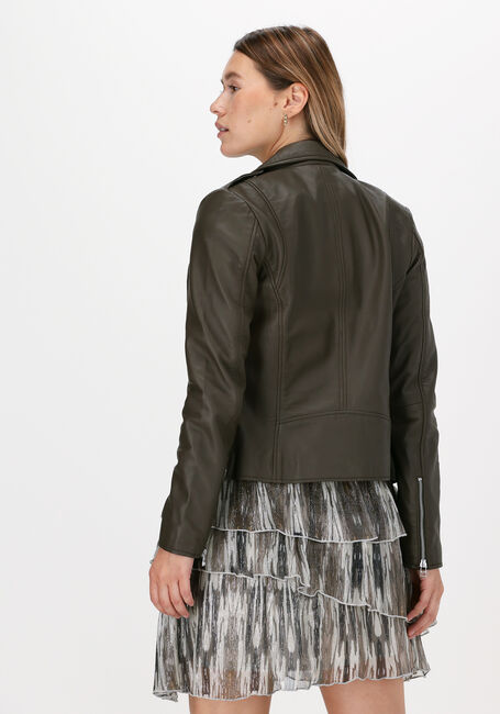 Groene GOOSECRAFT Leren jas GC JULIA BIKER - large