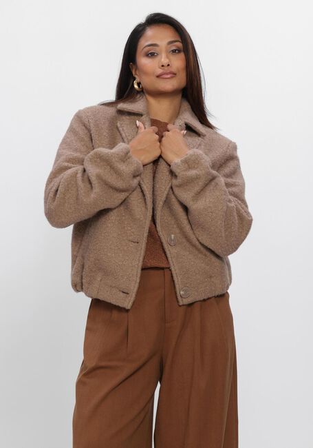 Camel NUKUS Teddy jas MADELIN JACKET BOUCLE - large