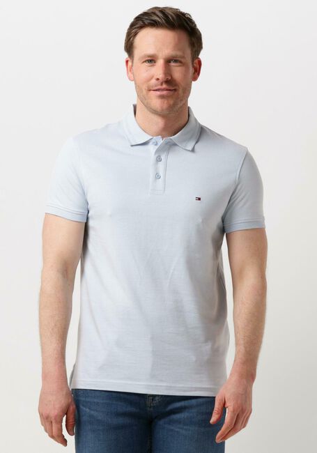 Lichtblauwe TOMMY HILFIGER Polo PRETWIST MOULINE SLIM FIT POLO - large