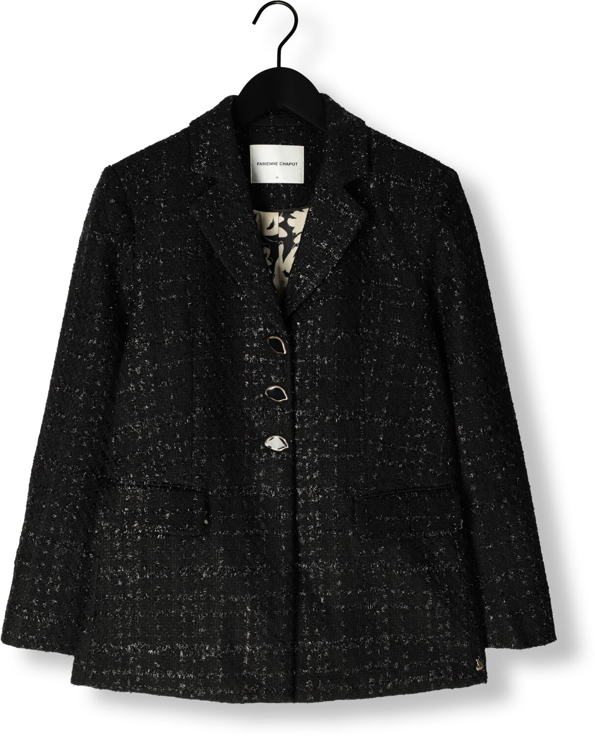 FABIENNE CHAPOT Dames Blazers Cher Tweed Blazer Zwart