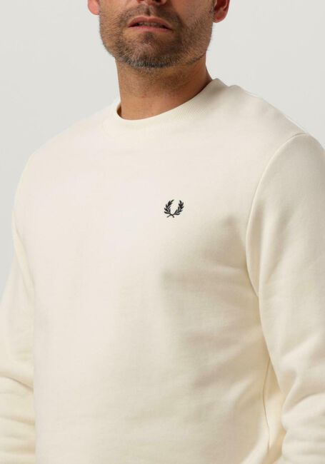 Ecru FRED PERRY Trui CREW NECK SWEATSHIRT - large
