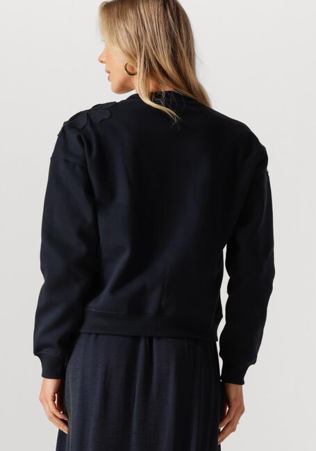 Donkerblauwe JANSEN AMSTERDAM Trui GABY TRUI SW 156 LONG SLEEVE FLOWER DETAIL - large