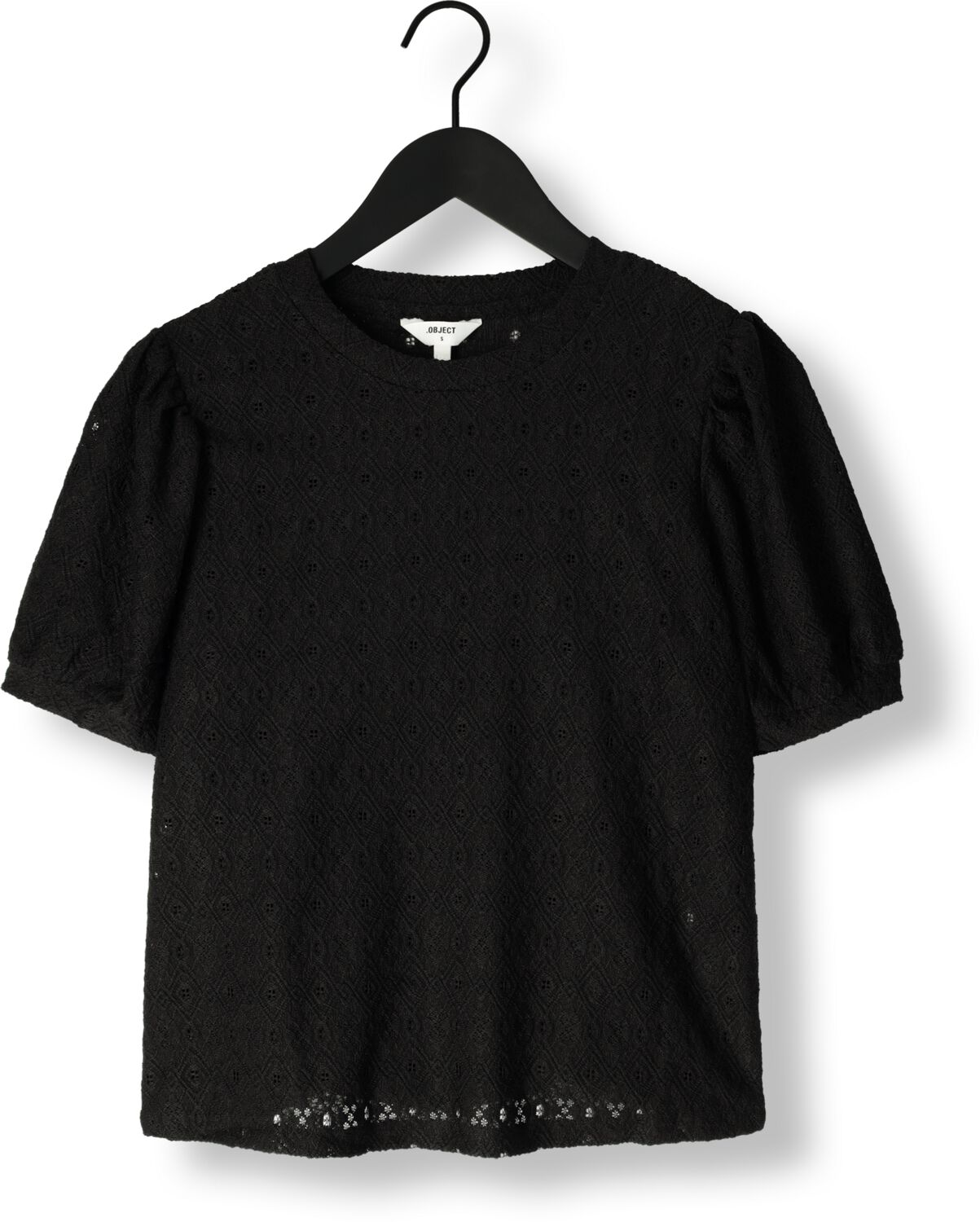 OBJECT Dames Tops & T-shirts Objlaila S s Re Top Zwart