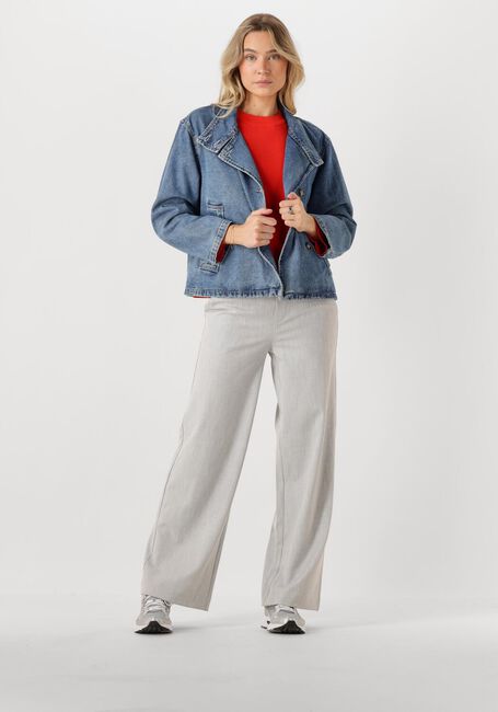 Lichtgrijze OBJECT Pantalon OBJLISA WIDE PANT - large