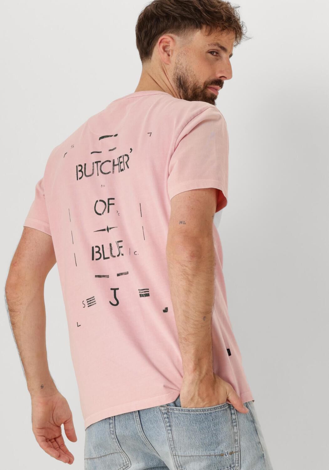 BUTCHER OF BLUE Heren Polo's & T-shirts Army Stencil Tee Roze
