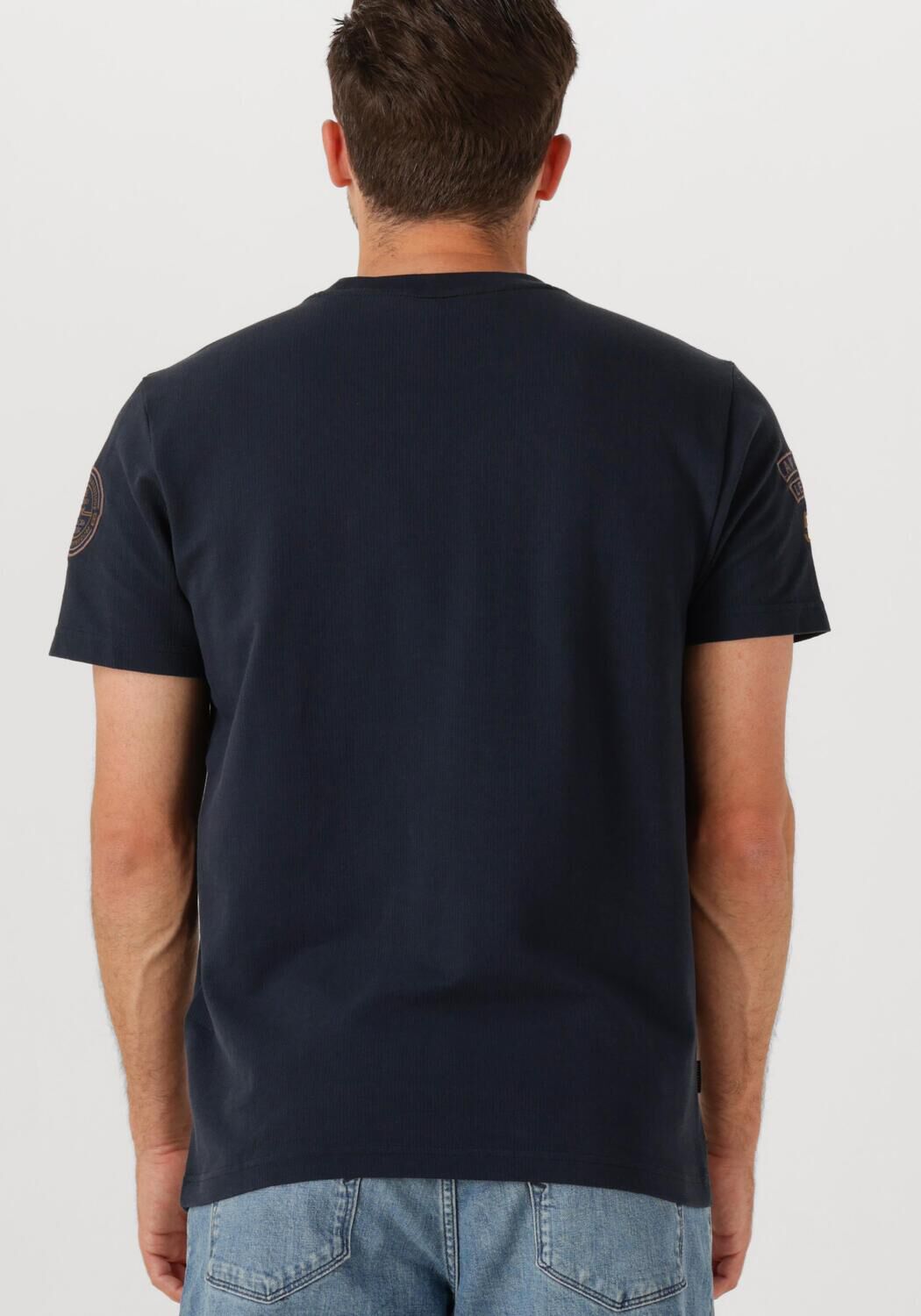 PME LEGEND Heren Polo's & T-shirts Flat Waffel Jersey Donkerblauw