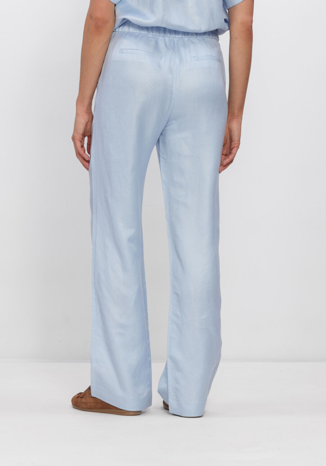 Blauwe MINUS Pantalon MSSABBI LINEN PANT - large