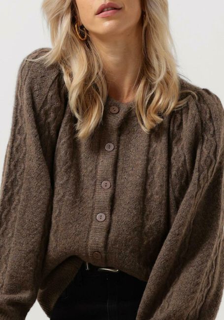 Taupe CO'COUTURE Vest PIXIE POINTELLE CARDIGAN - large
