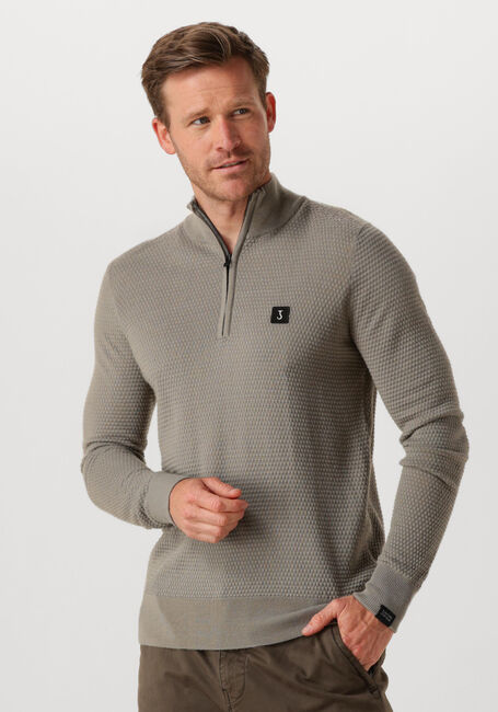Lichtgrijze BUTCHER OF BLUE Trui STRUCTURE HALFZIP - large