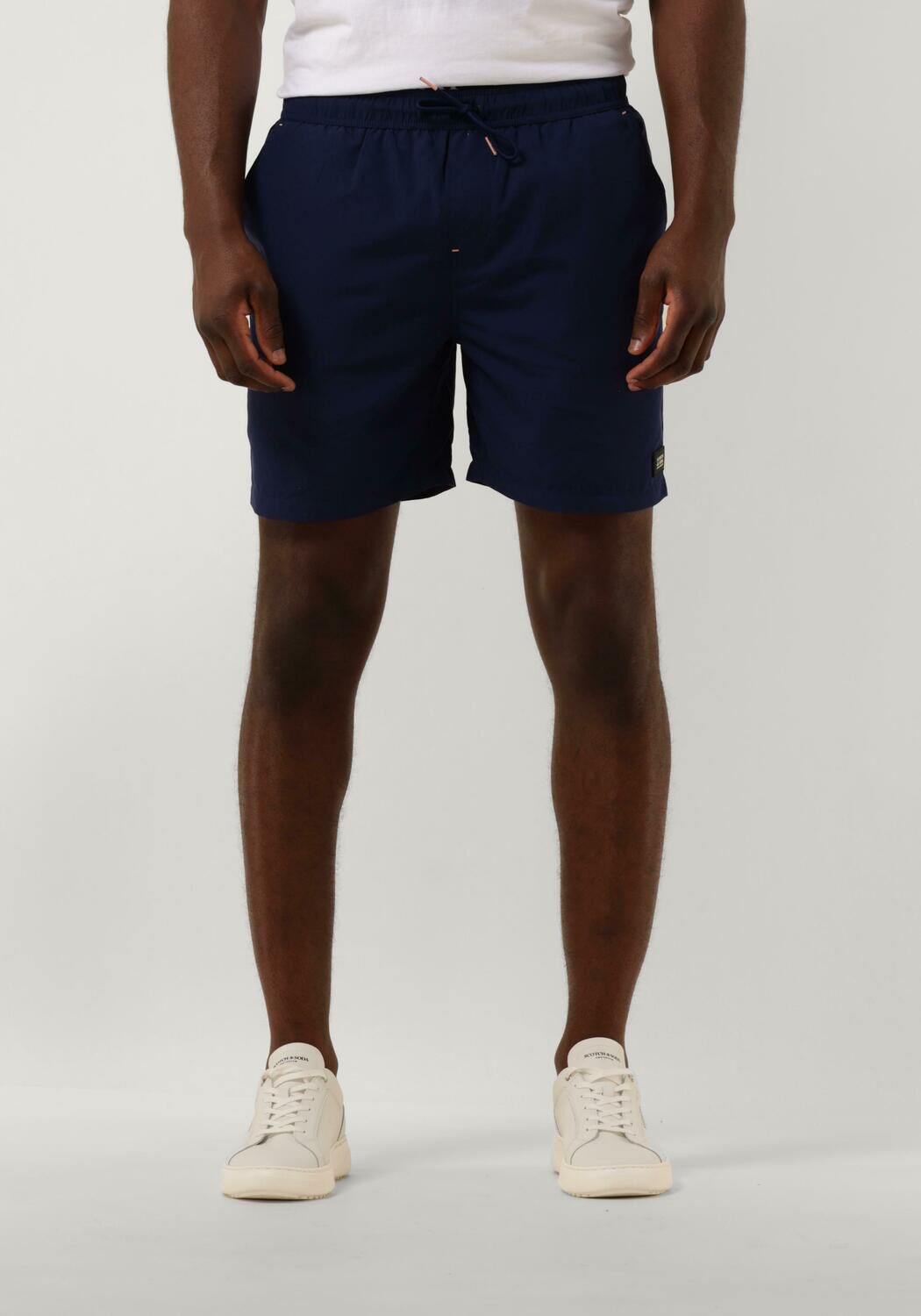 SCOTCH & SODA Heren Zwembroeken Mid Length Swim Short Solid Donkerblauw