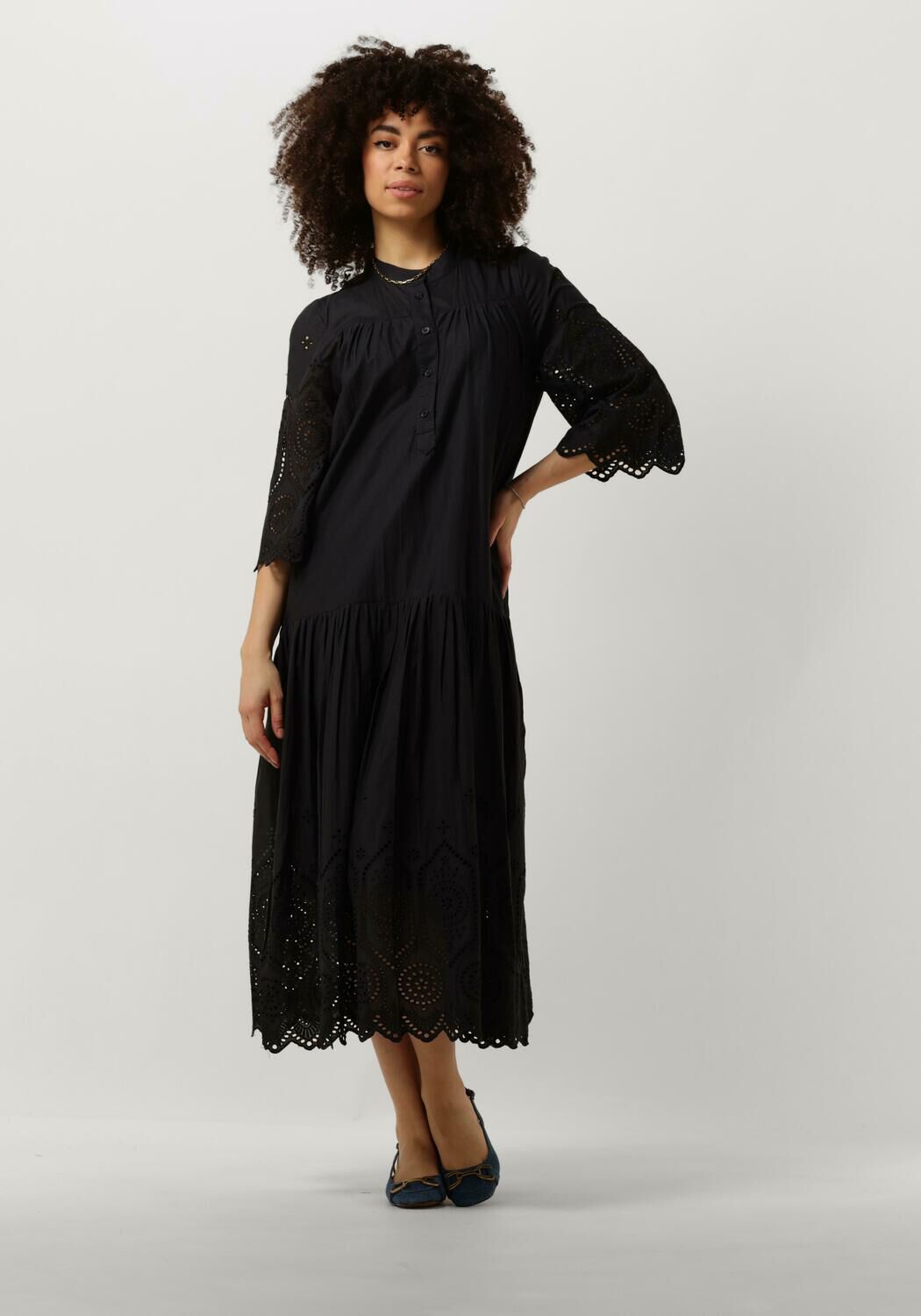 LOLLYS LAUNDRY Dames Jurken Timorll Midi Dress Ss Zwart