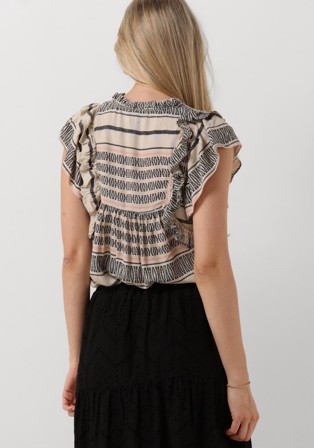 NEO NOIR Dames Tops & T-shirts Jayla Stitch Print Top Gebroken Wit
