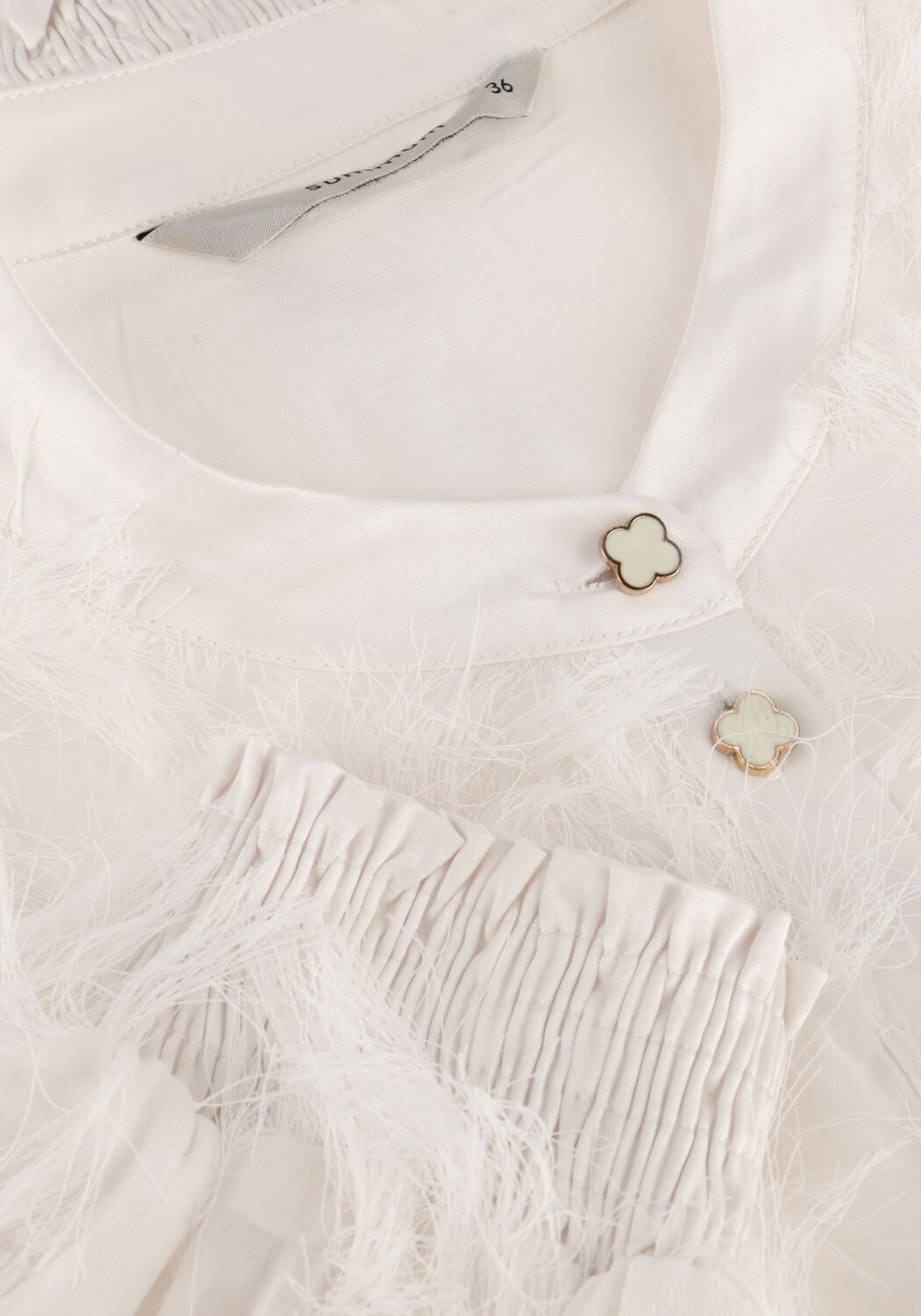 Witte SUMMUM Blouses BLOUSE FRINGE FLUFFY - large