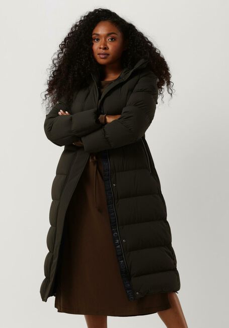 Groene BEAUMONT Gewatteerde jas BI-STRETCH LONG COAT - large