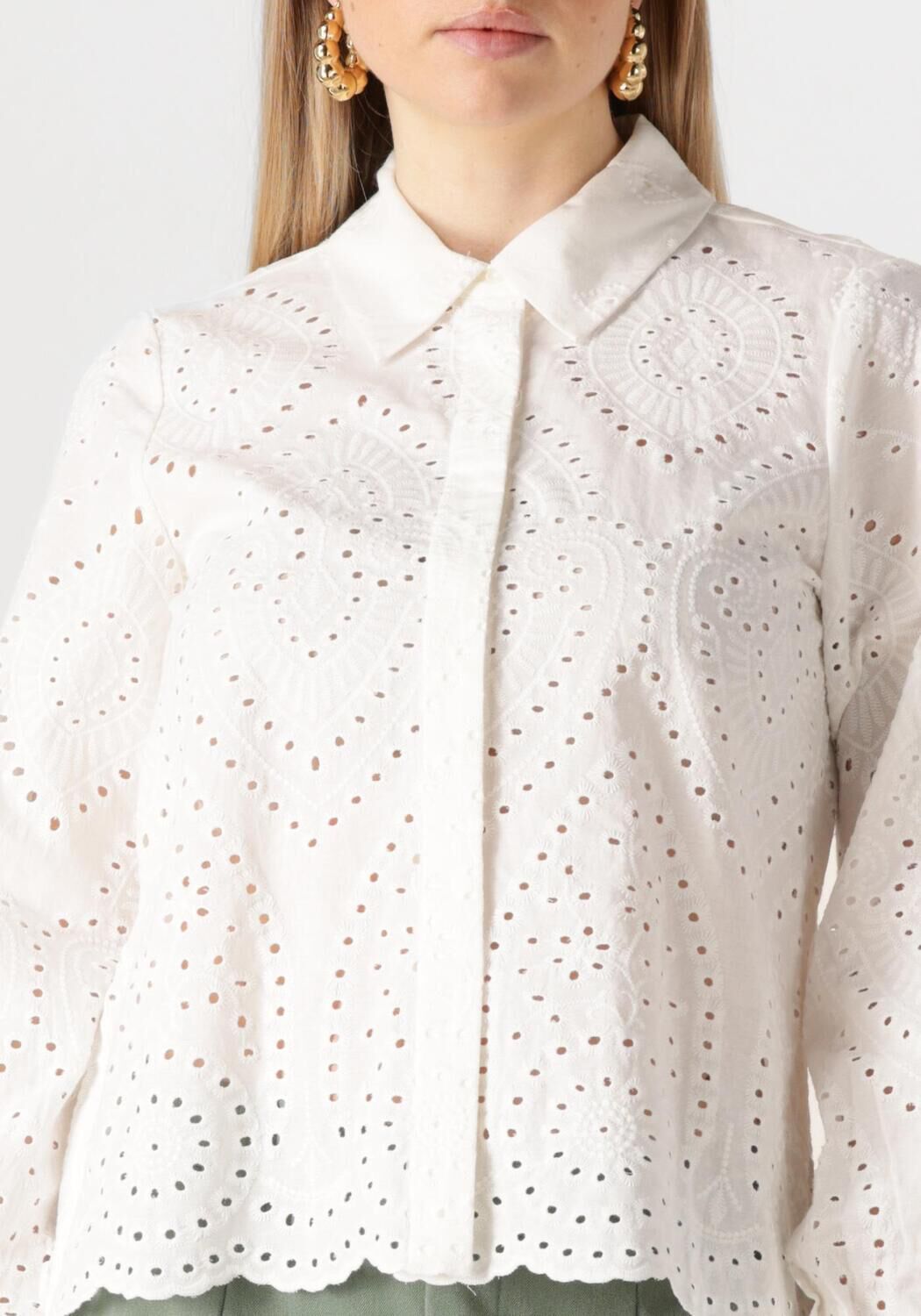 OBJECT Dames Blouses Objbitten L s Re Shirt Wit