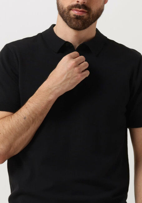 Zwarte PURE PATH Polo KNIT POLO WITH CHESTPRINT - large