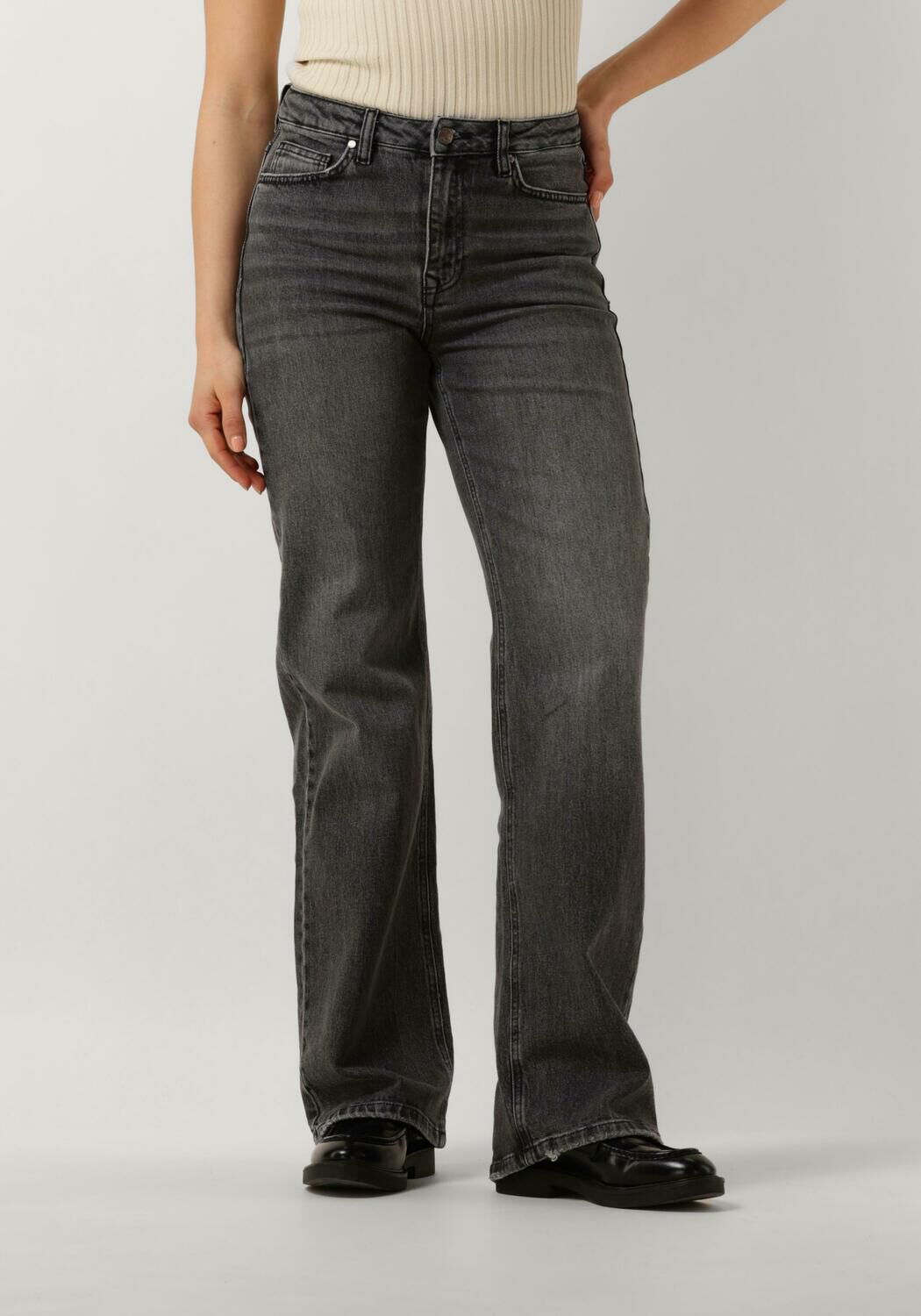 MY ESSENTIAL WARDROBE Dames Jeans 35 The Louis 139 High Wide Y Donkergrijs
