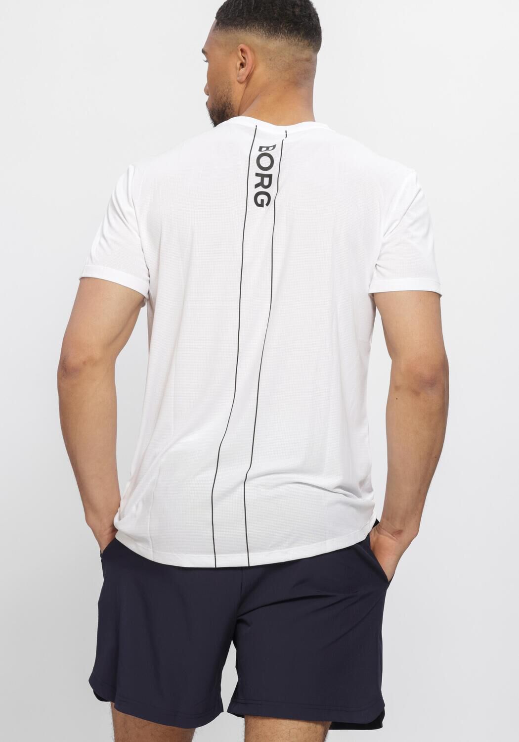 Witte BJORN BORG Sportshirts ACE LIGHT T-SHIRT - large