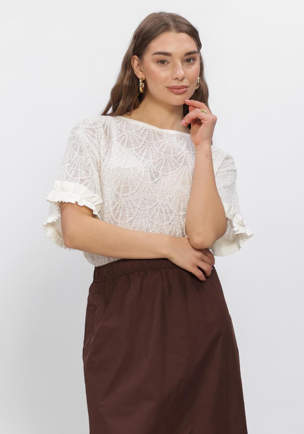 Gebroken wit SUMMUM Tops & T-shirts TOP OPEN JAQUARD - large